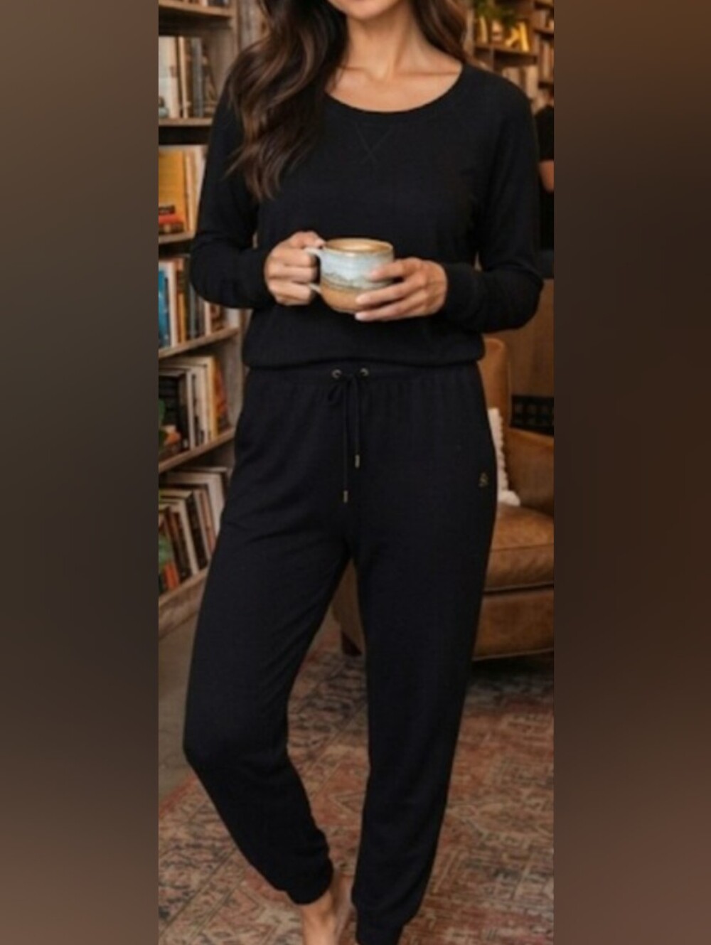 Juicy Couture Black Knit Top with Pink Label
